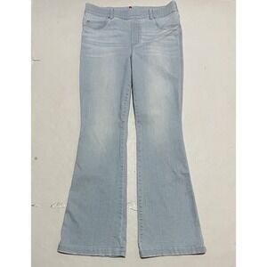 Spanx Pull-On Flare Jeans Womens Size Medium Blue 20348Q NWOT Denim High Rise